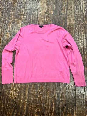 J. Crew Bright Pink Crewneck Sweater 100% merino wool
